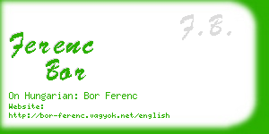 ferenc bor business card